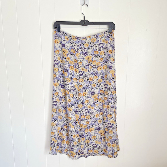 Vintage 70s Floral Maxi Skirt M Cotton Blend Boho Fairy Coquette Romantic NWT - Picture 2 of 8